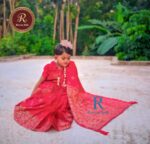 JS 01 Red জাপানি সিল্করেডি শাড়ি - Image 3