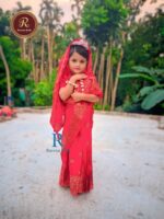 JS 01 Red জাপানি সিল্করেডি শাড়ি - Image 4