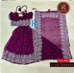 sp 26 স্কিন প্রিন্ট রেডি শাড়ী Purple