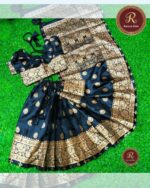 JS32 black জাপানি সিল্করেডি শাড়ি