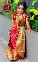 baby redi bota Katan Saree maroon cod 800 - Image 2