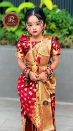 baby redi bota Katan Saree maroon cod 800