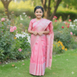 cod 100 পিঙ্ক সফট কাতান রেডি শাড়ি