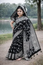 বেনারসি শাড়ি কালো (Code-039 - Image 2