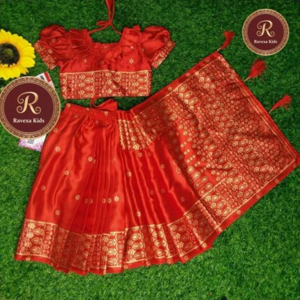 Cod s1111 red জাপানি সিল্ক রেডি শাড়ি