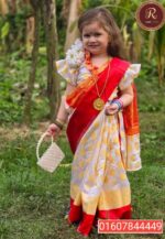 baby rady Katan Saree Cream color cod 1012